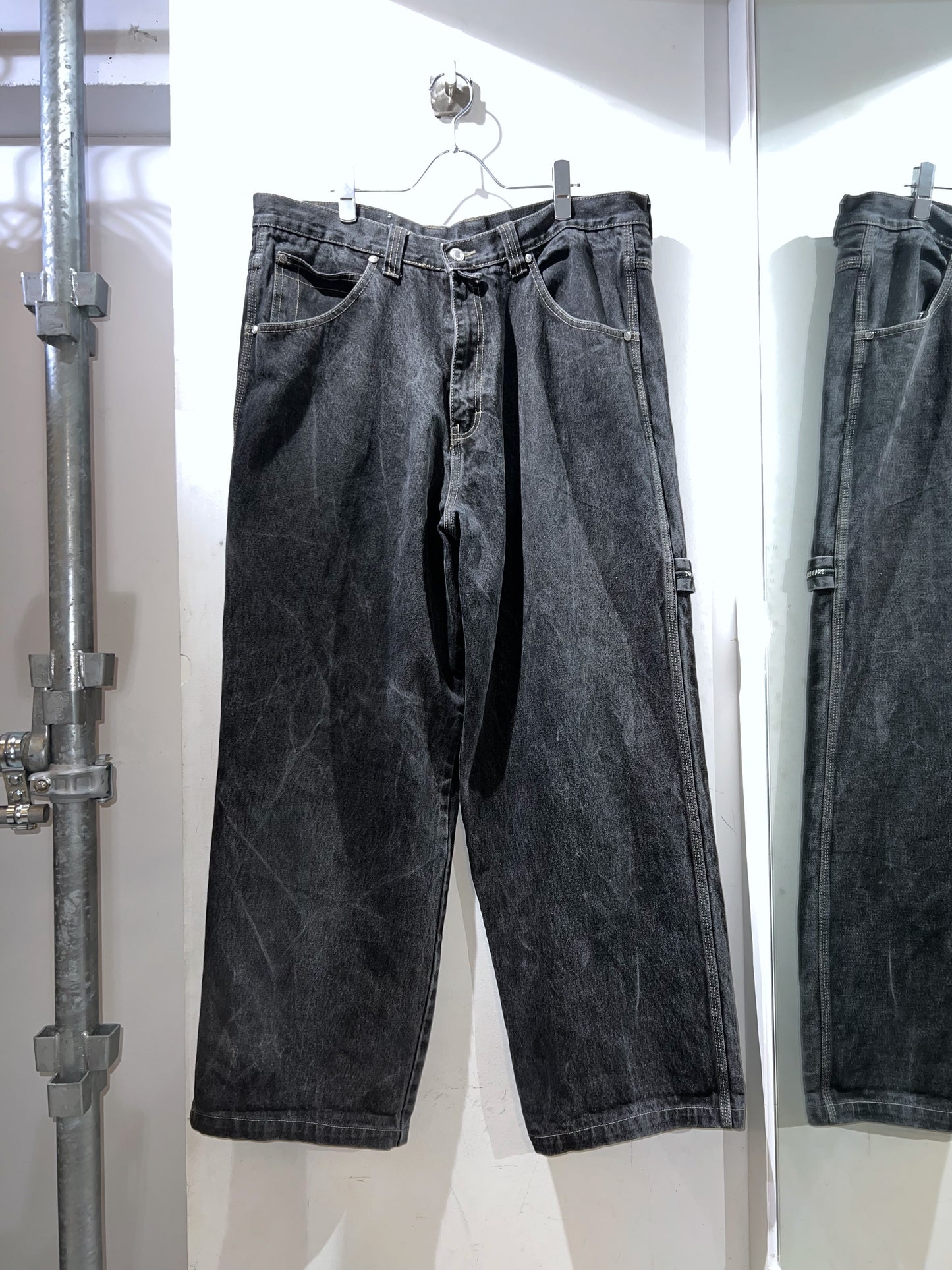 NOBLE JEANS Rugged Black Wide Denim Pants