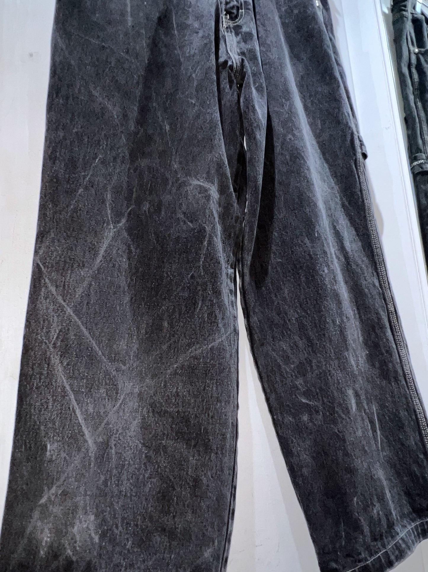 NOBLE JEANS Rugged Black Wide Denim Pants