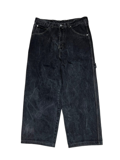 NOBLE JEANS Rugged Black Wide Denim Pants