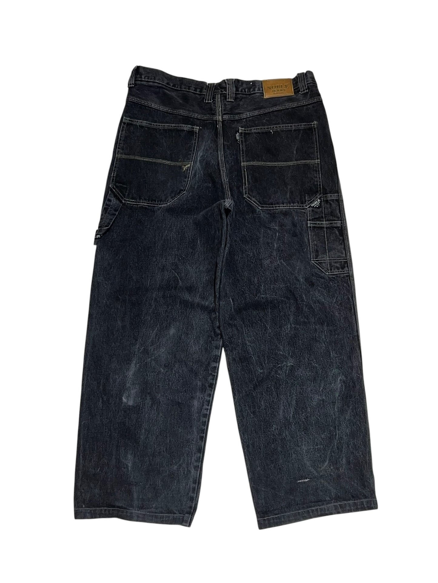 NOBLE JEANS Rugged Black Wide Denim Pants