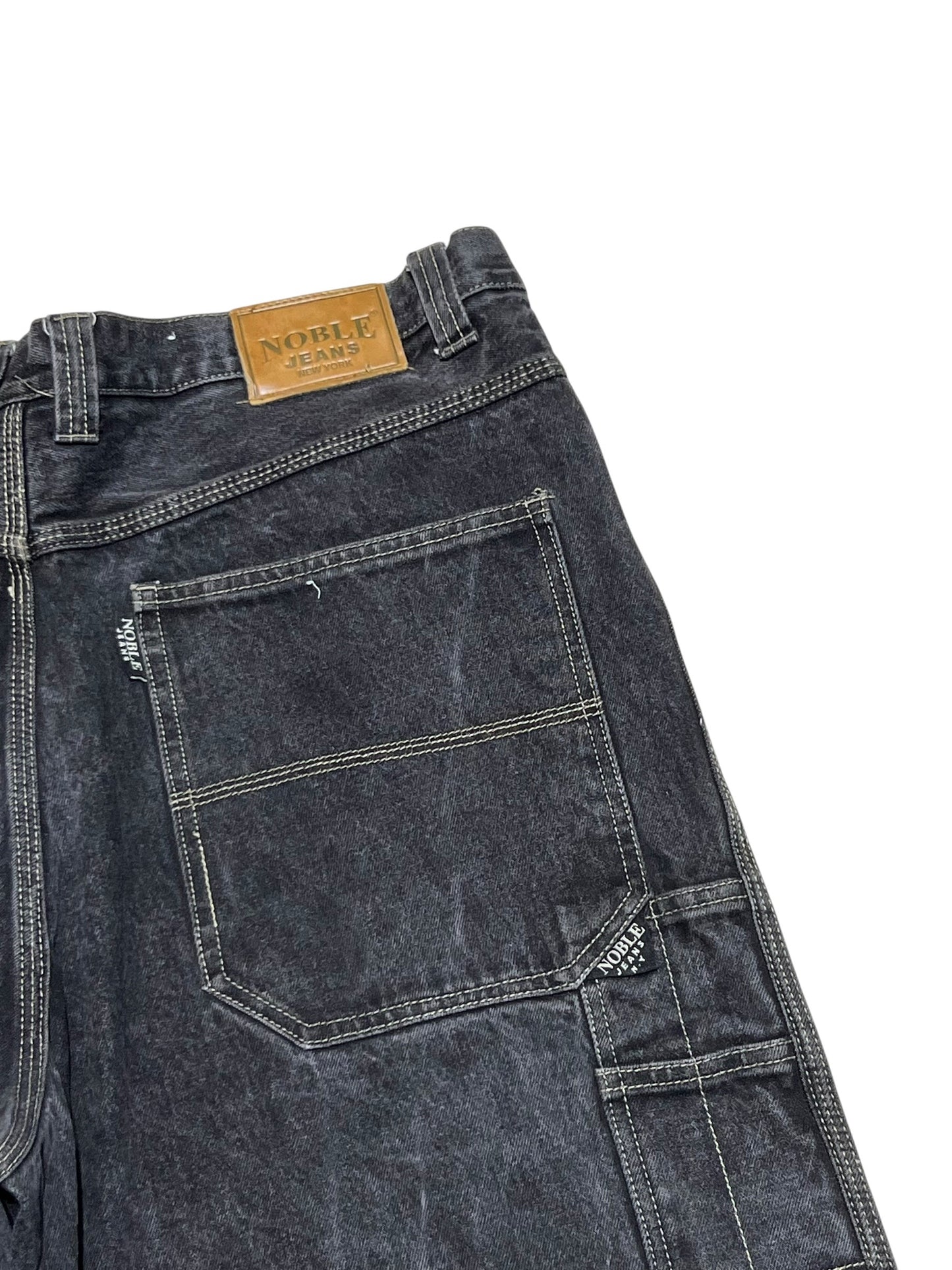NOBLE JEANS Rugged Black Wide Denim Pants