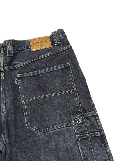 NOBLE JEANS Rugged Black Wide Denim Pants