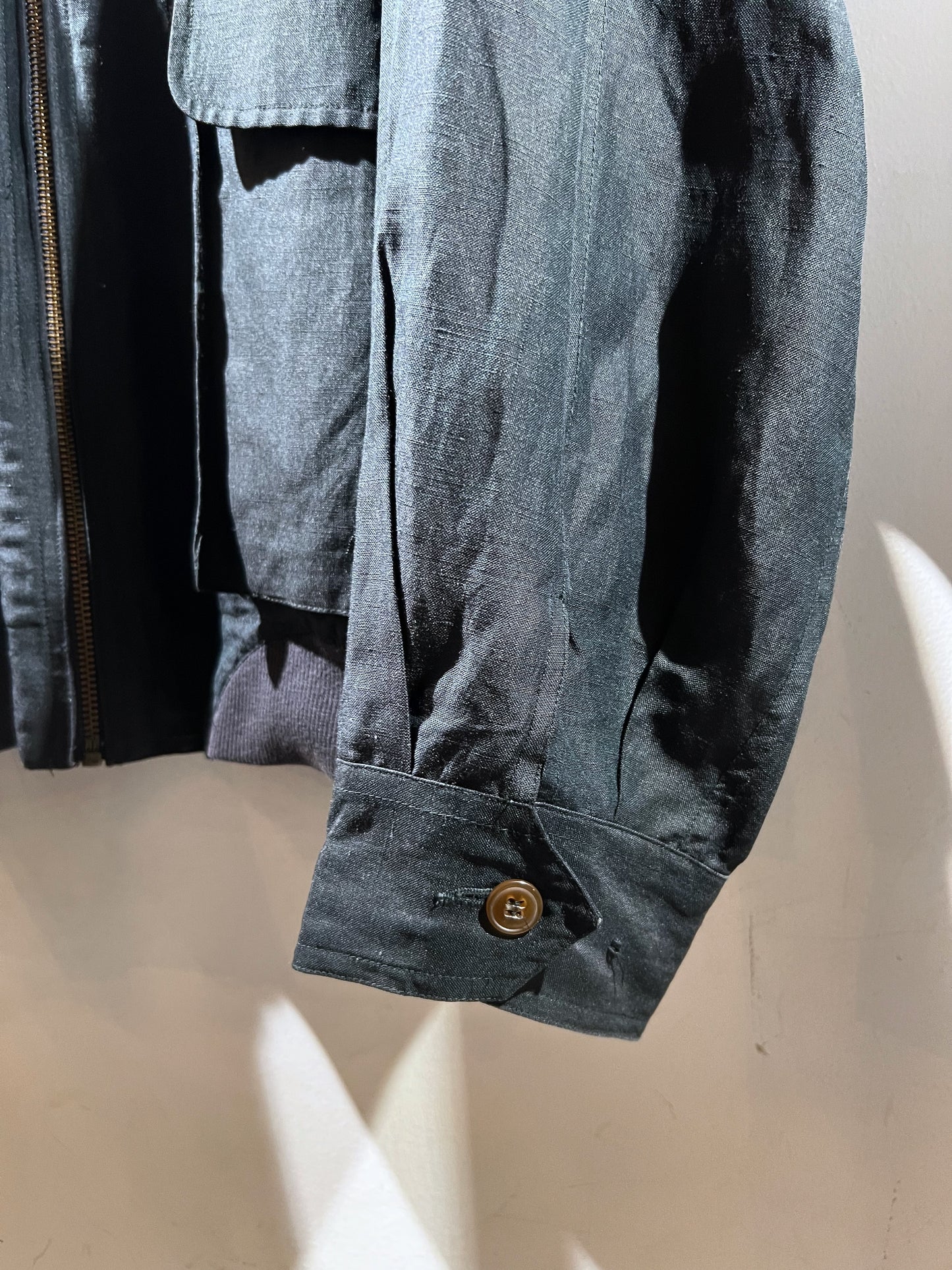 Vintage Silk×Linen Comfort Blouson
