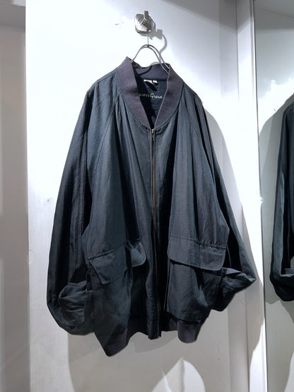 Vintage Silk×Linen Comfort Blouson