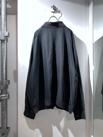 Vintage Silk×Linen Comfort Blouson