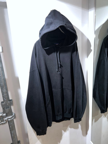 Old Solid Black Oversized Hoodie
