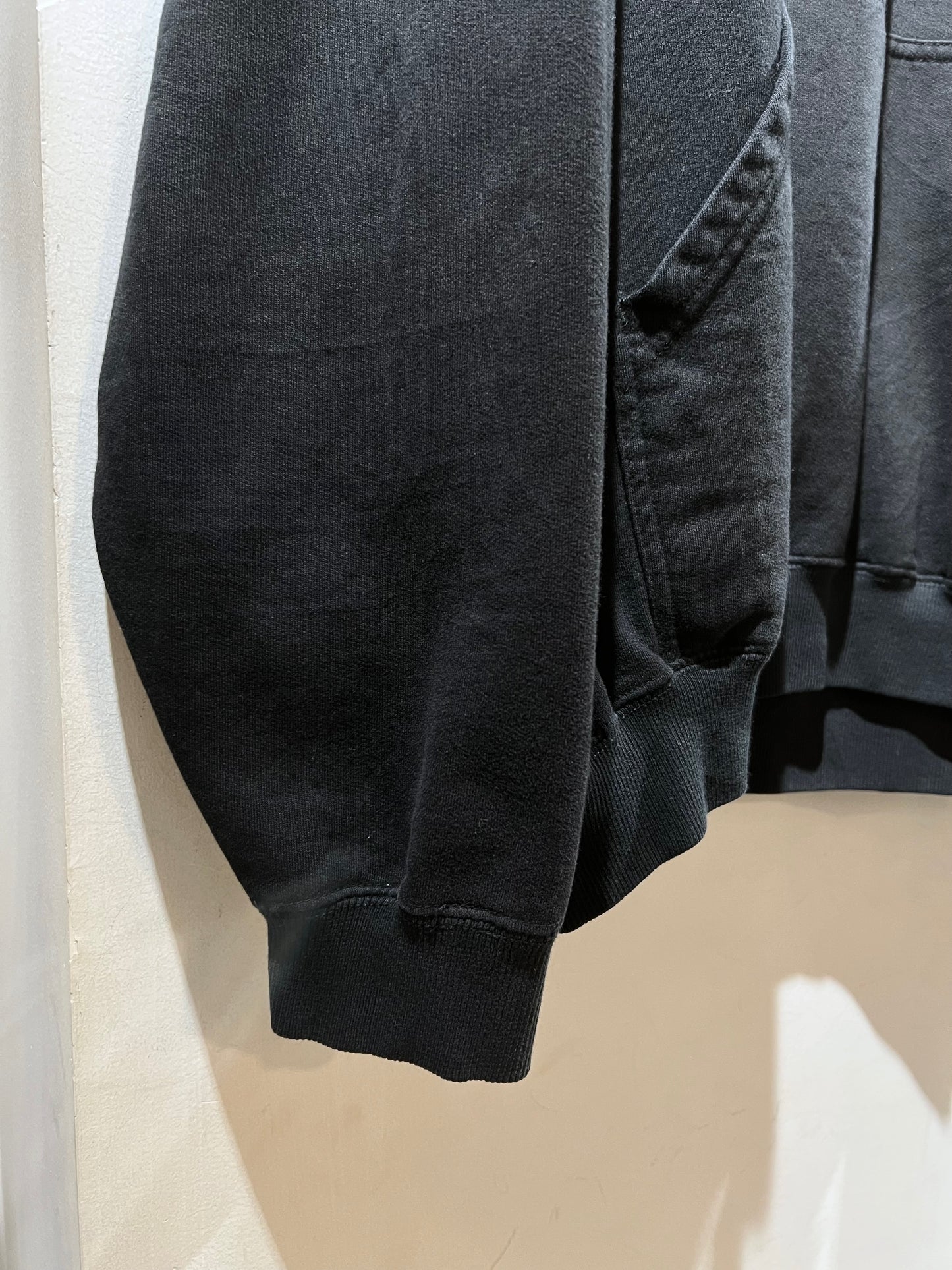 Old Solid Black Oversized Hoodie