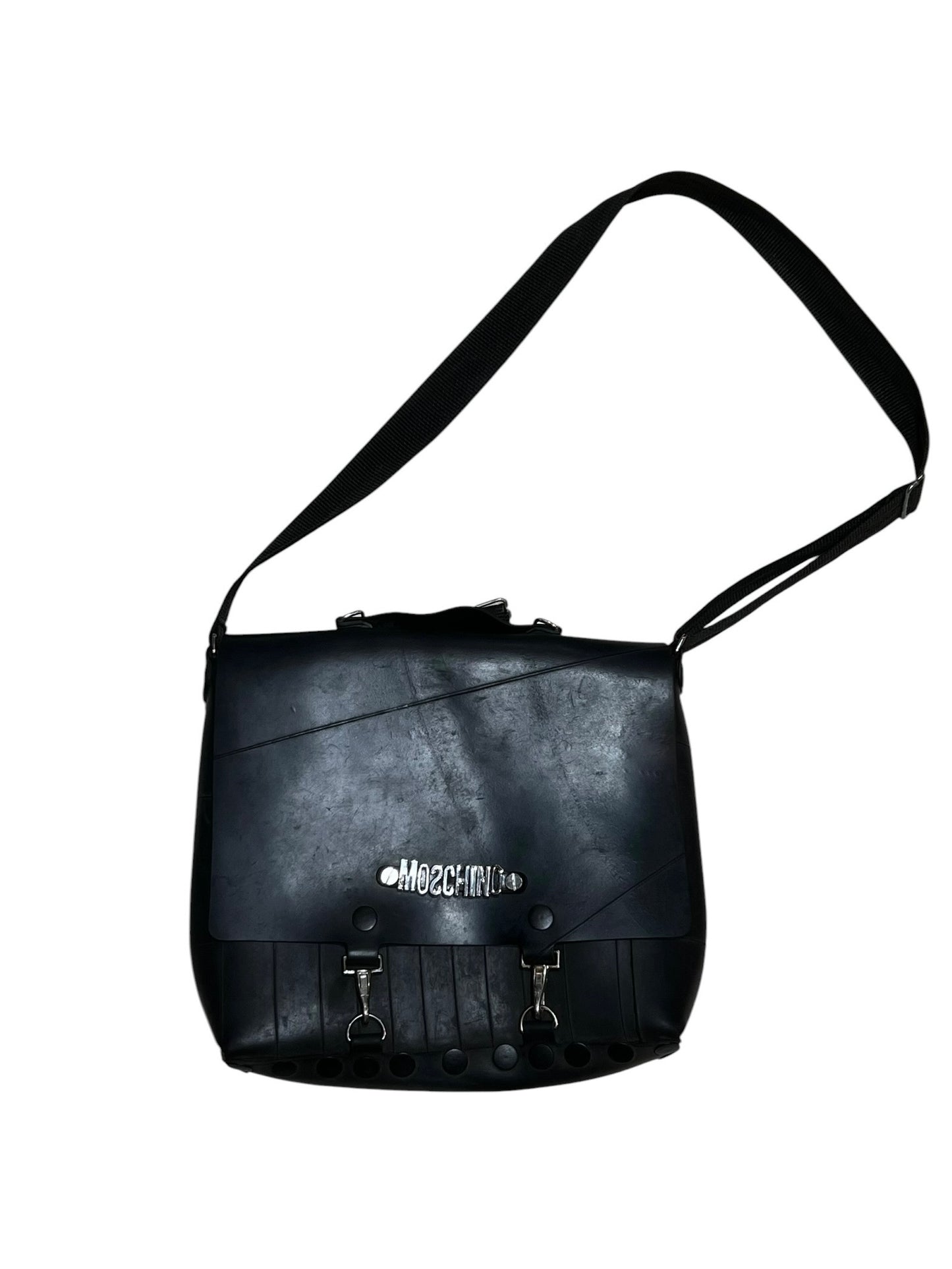 Rare Old MOSCHINO Rubber Coating 3Way Bag