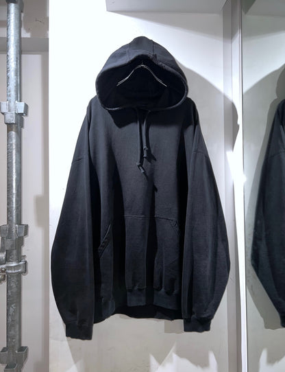 Old Solid Black Oversized Hoodie