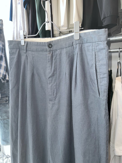 Old Linen mix Loose Wide Trousers