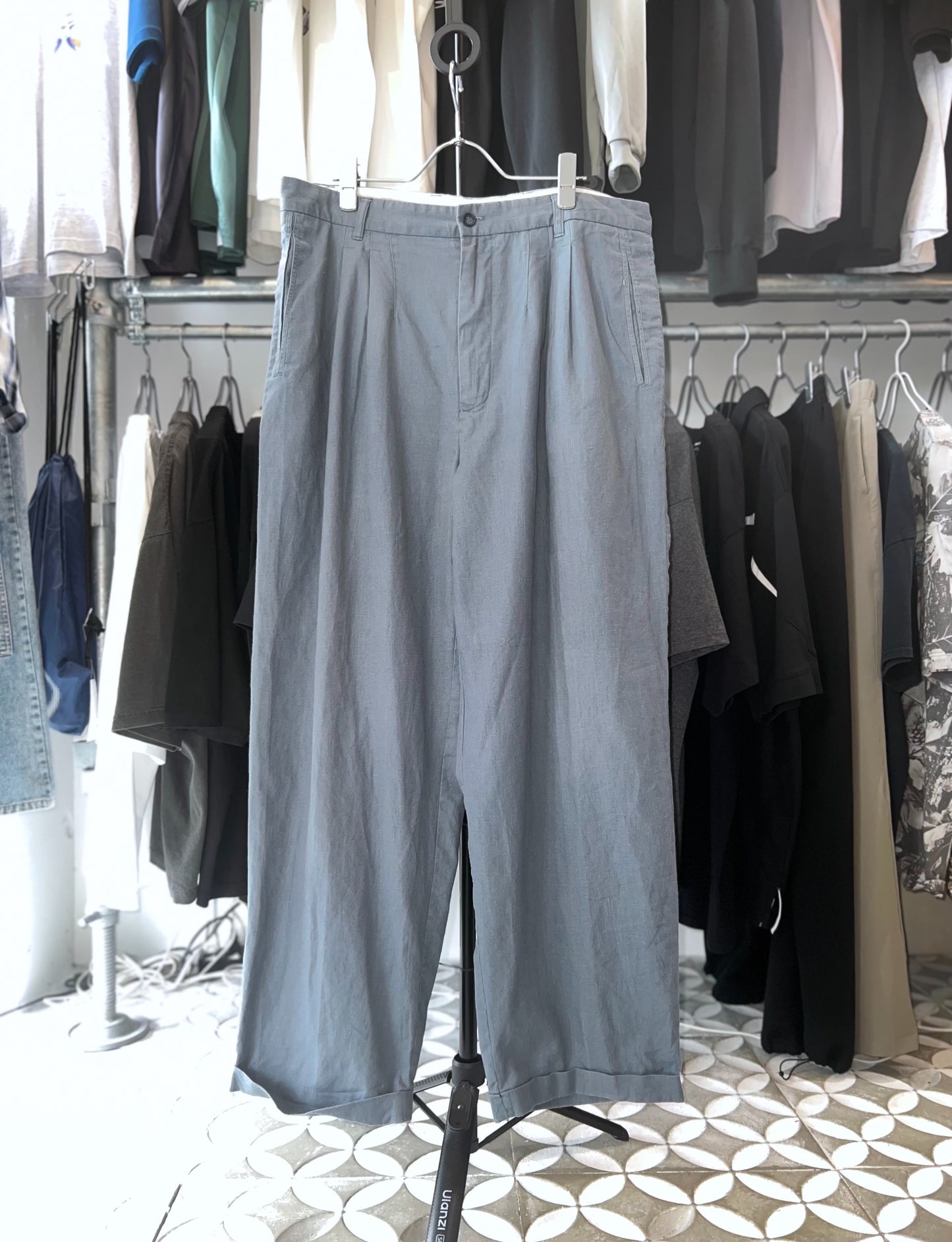 Old Linen mix Loose Wide Trousers