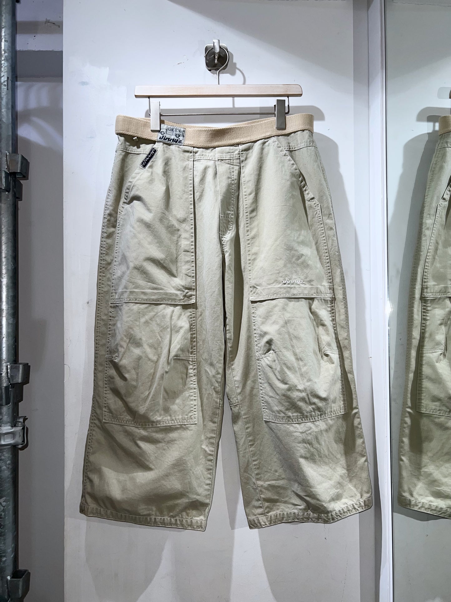 90s Vintage JIMMY'S Velcro Waist Wide Crop Pants