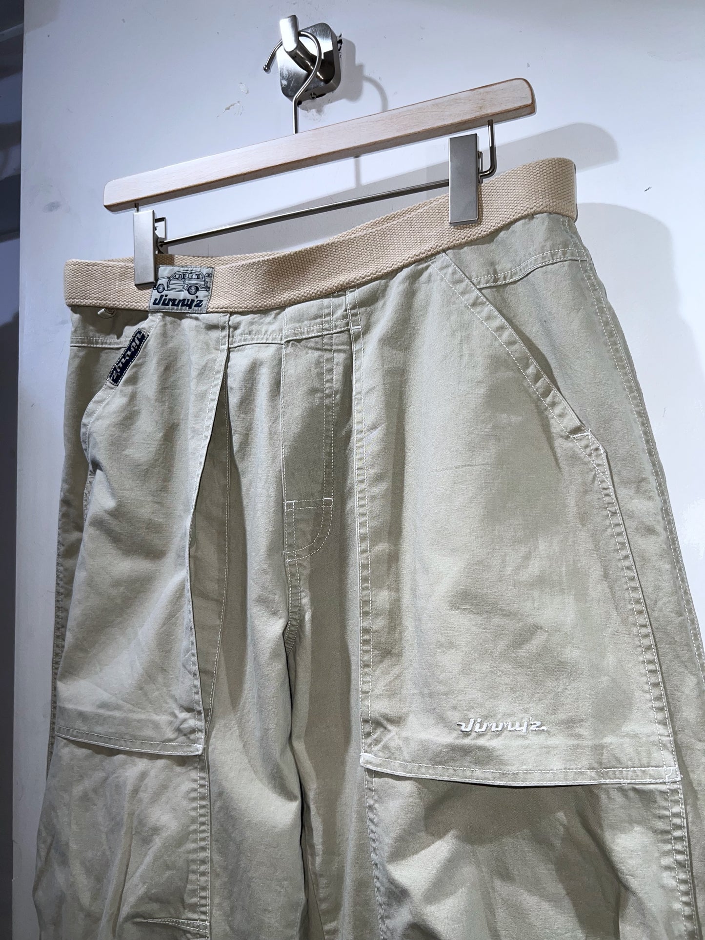 90s Vintage JIMMY'S Velcro Waist Wide Crop Pants