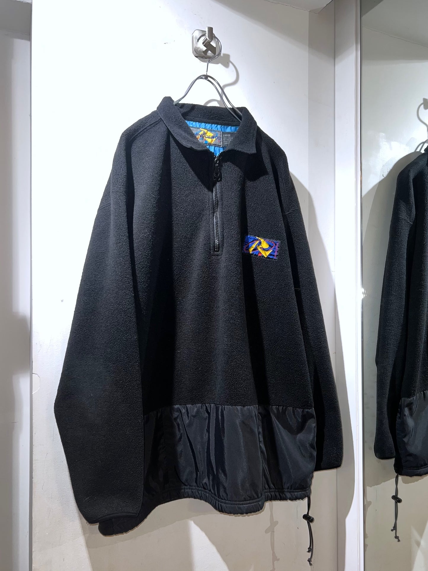 90s RHINOCEROS SPORT Fleece × Nylon Half-Zip Shirt