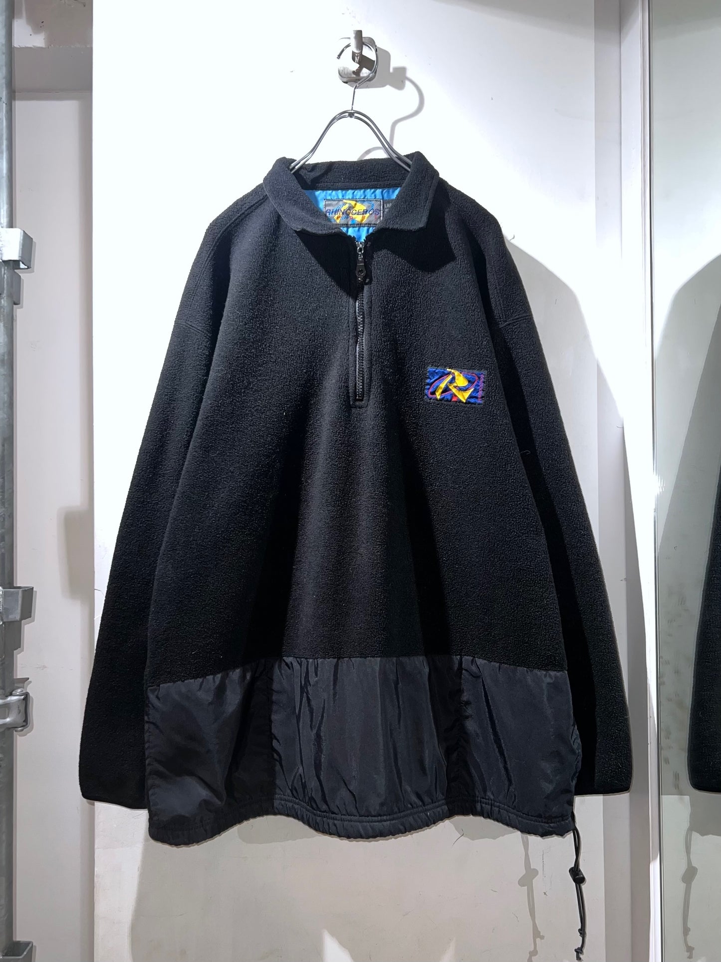 90s RHINOCEROS SPORT Fleece × Nylon Half-Zip Shirt
