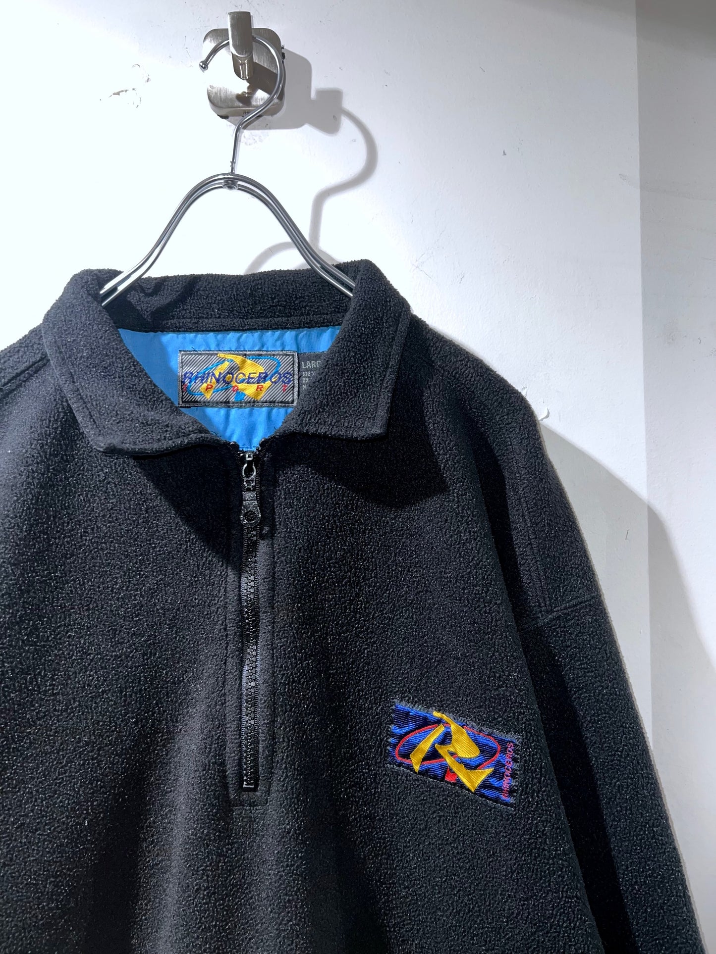 90s RHINOCEROS SPORT Fleece × Nylon Half-Zip Shirt