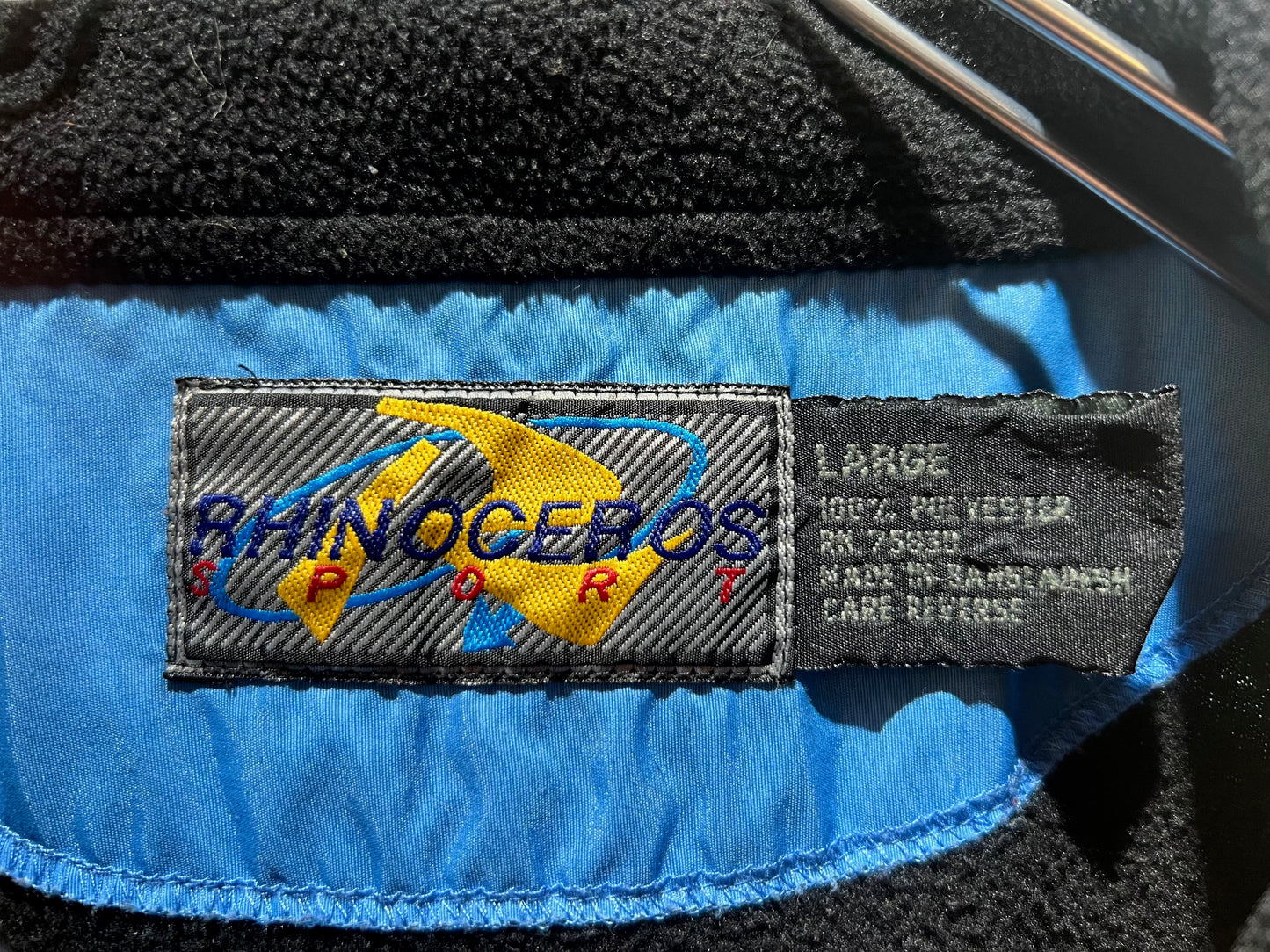 90s RHINOCEROS SPORT Fleece × Nylon Half-Zip Shirt