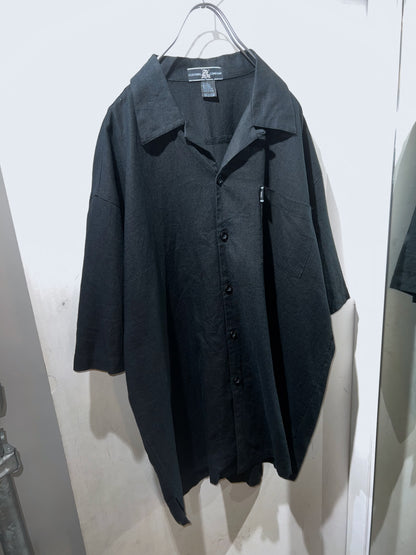 OLD SKOOL CLOTHING CO. Linen Oversized Open Collar Shirt