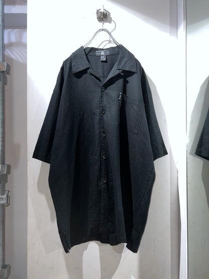 OLD SKOOL CLOTHING CO. Linen Oversized Open Collar Shirt