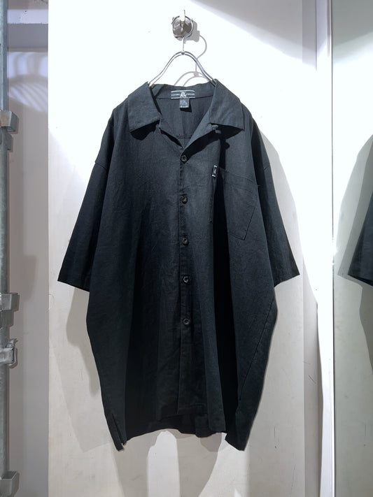 OLD SKOOL CLOTHING CO. Linen Oversized Open Collar Shirt