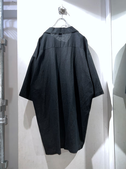 OLD SKOOL CLOTHING CO. Linen Oversized Open Collar Shirt