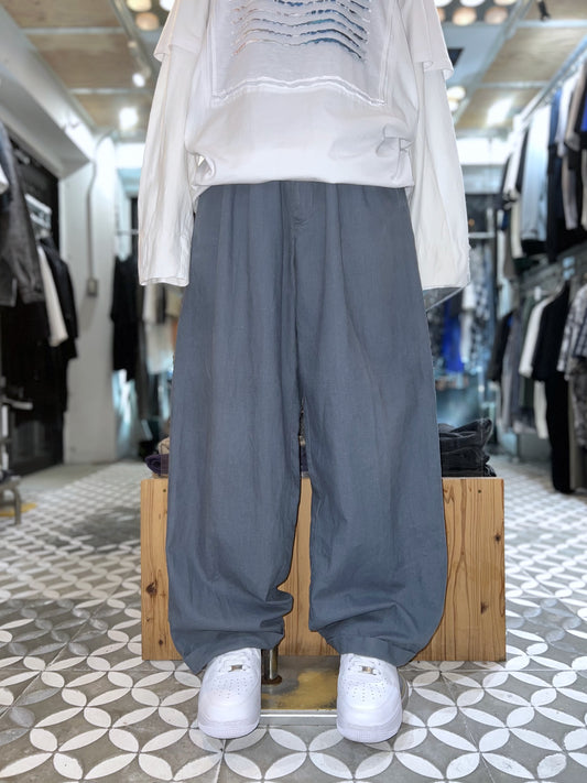 Old Linen mix Loose Wide Trousers