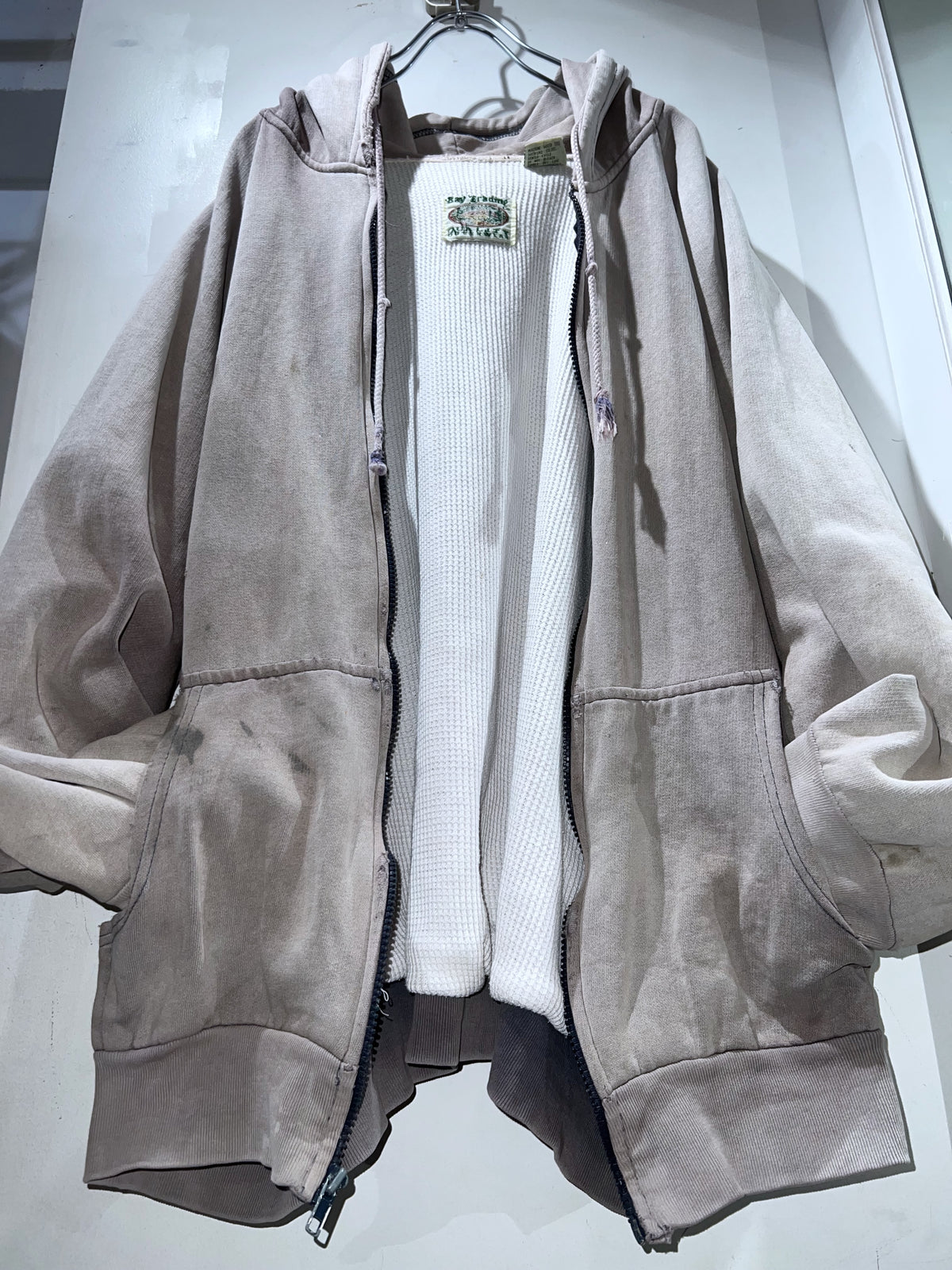 90s Bay Trading Thermal-lined Zip Up Hoodie