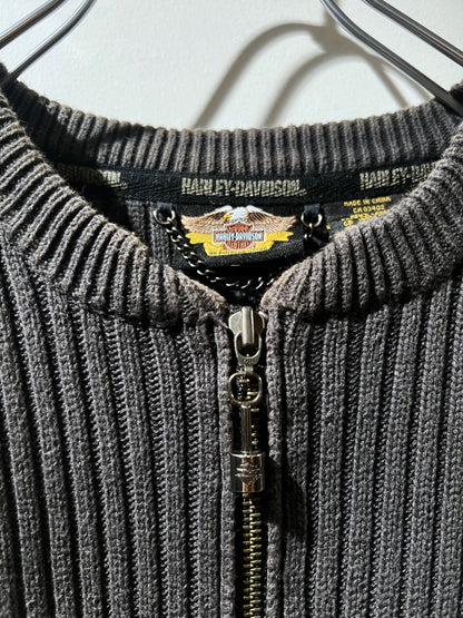 Old Harley-Davidson 1/4 Zip Cotton Sweater