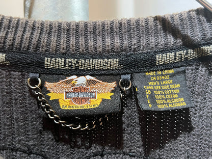 Old Harley-Davidson 1/4 Zip Cotton Sweater
