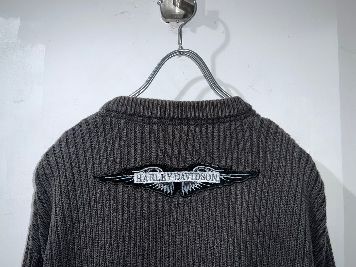 Old Harley-Davidson 1/4 Zip Cotton Sweater