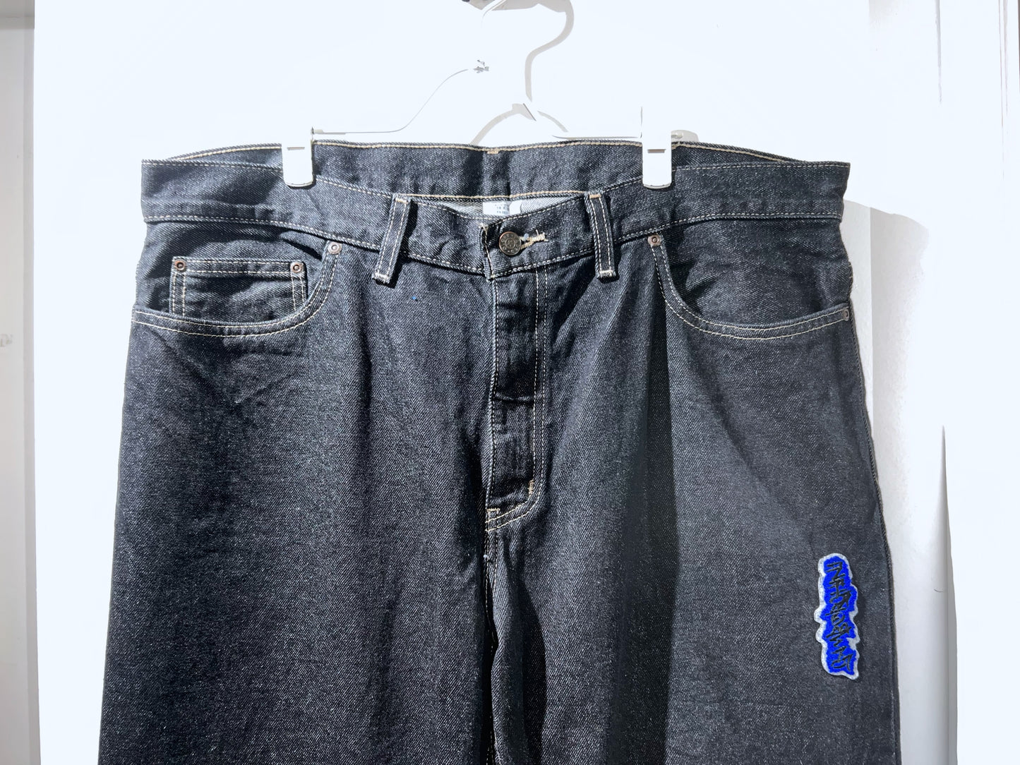 GAMBLING™︎ Gamborghini Chenille Logo Denim Pants