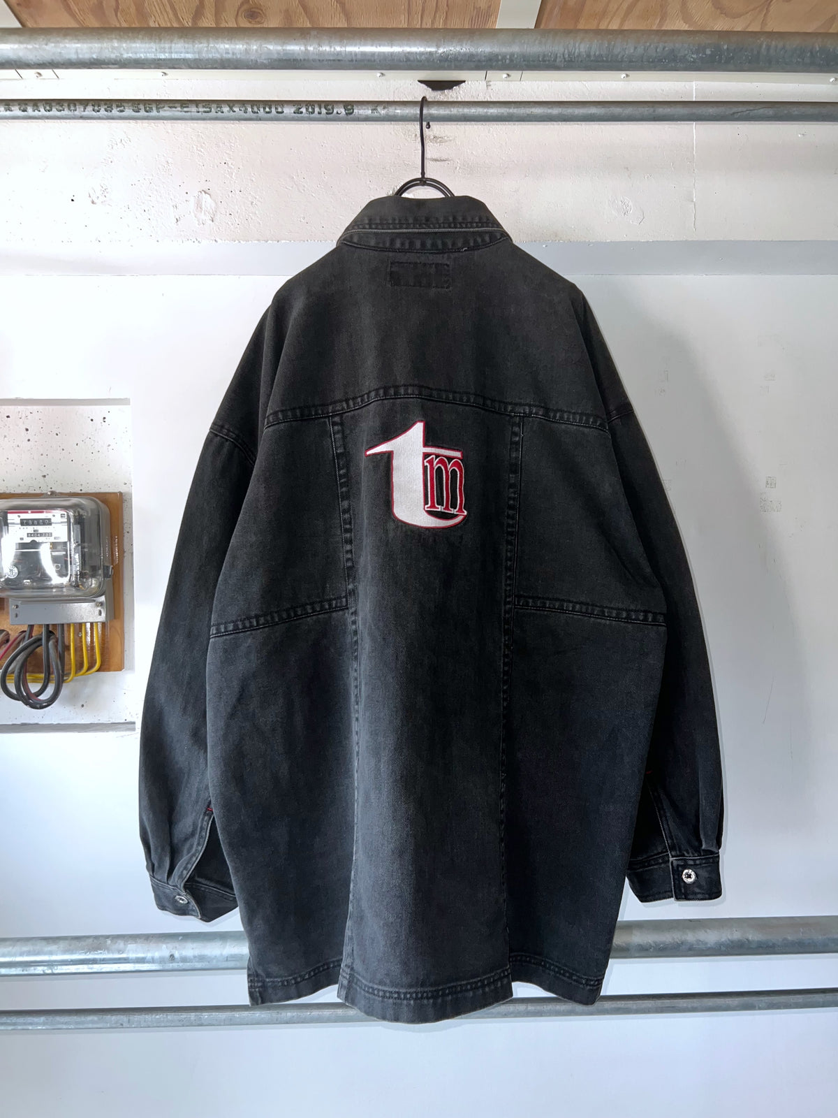 90s hoodswear oversized heavyweight denim shirt jacket