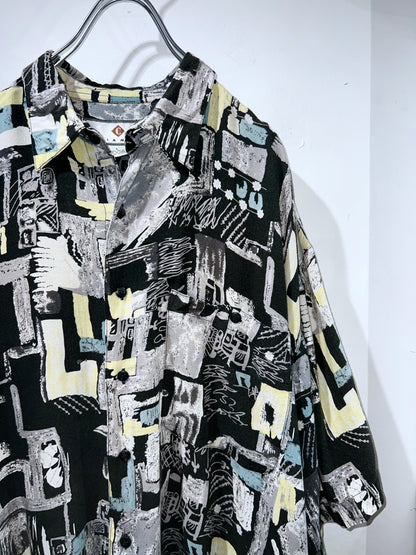 Old Abstract Rayon Shirt