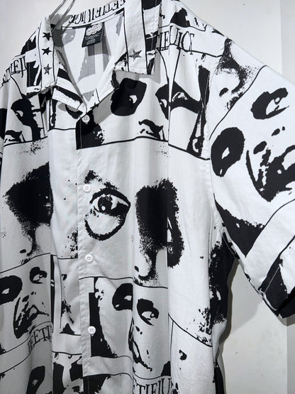 BEETLEJUICE Pattern Open Collar Shirt