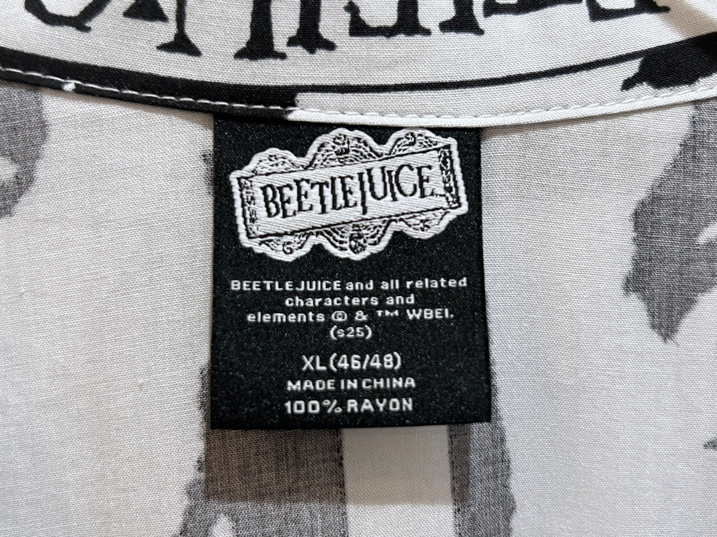 BEETLEJUICE Pattern Open Collar Shirt