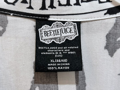 BEETLEJUICE Pattern Open Collar Shirt