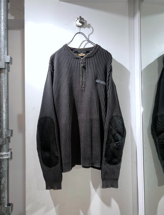 Old Harley-Davidson 1/4 Zip Cotton Sweater