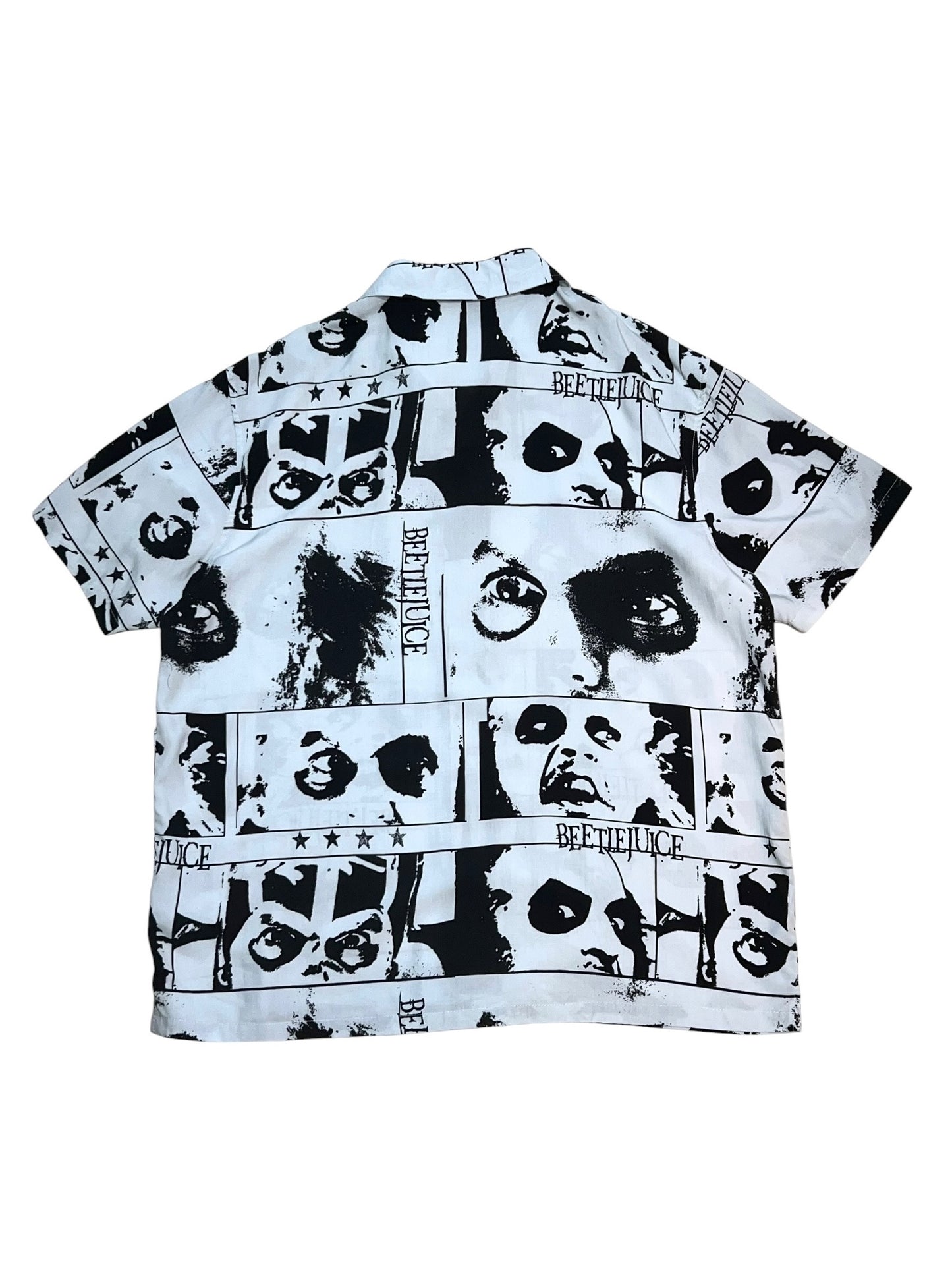 BEETLEJUICE Pattern Open Collar Shirt