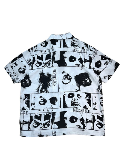 BEETLEJUICE Pattern Open Collar Shirt