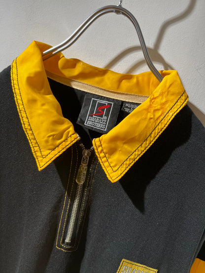 00s Nylon Panelled Quarter-Zip Polo