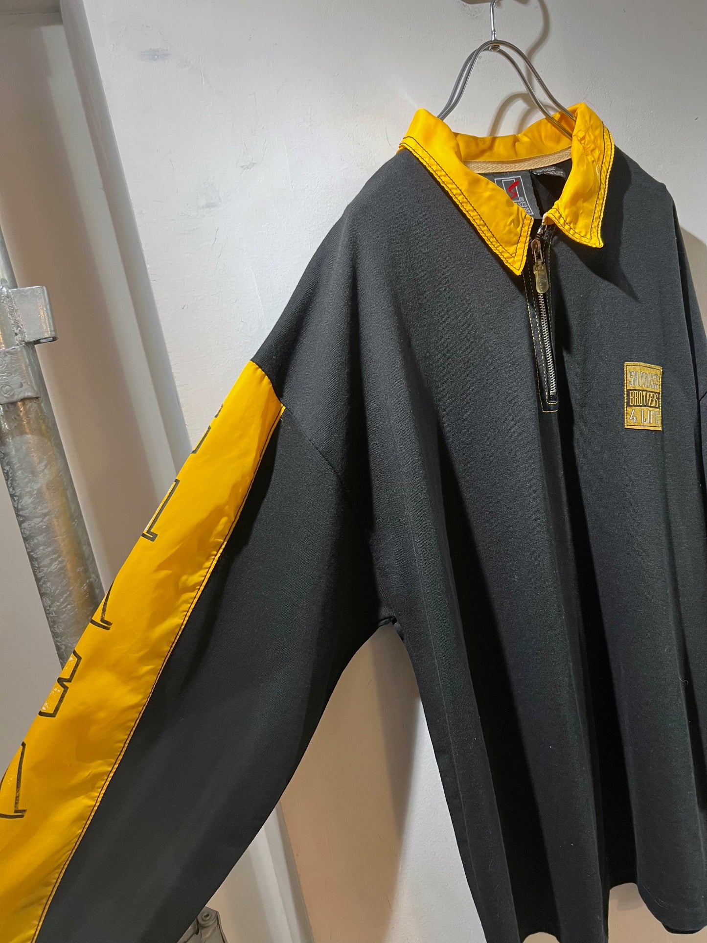 00s Nylon Panelled Quarter-Zip Polo
