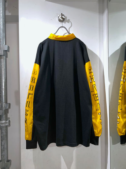 00s Nylon Panelled Quarter-Zip Polo