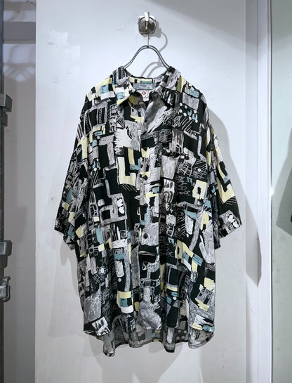 Old Abstract Rayon Shirt