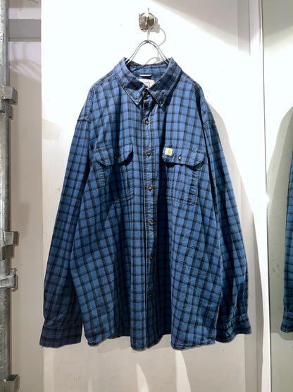 Carhartt Oversized Cotton Button Down  Plaid Shirt