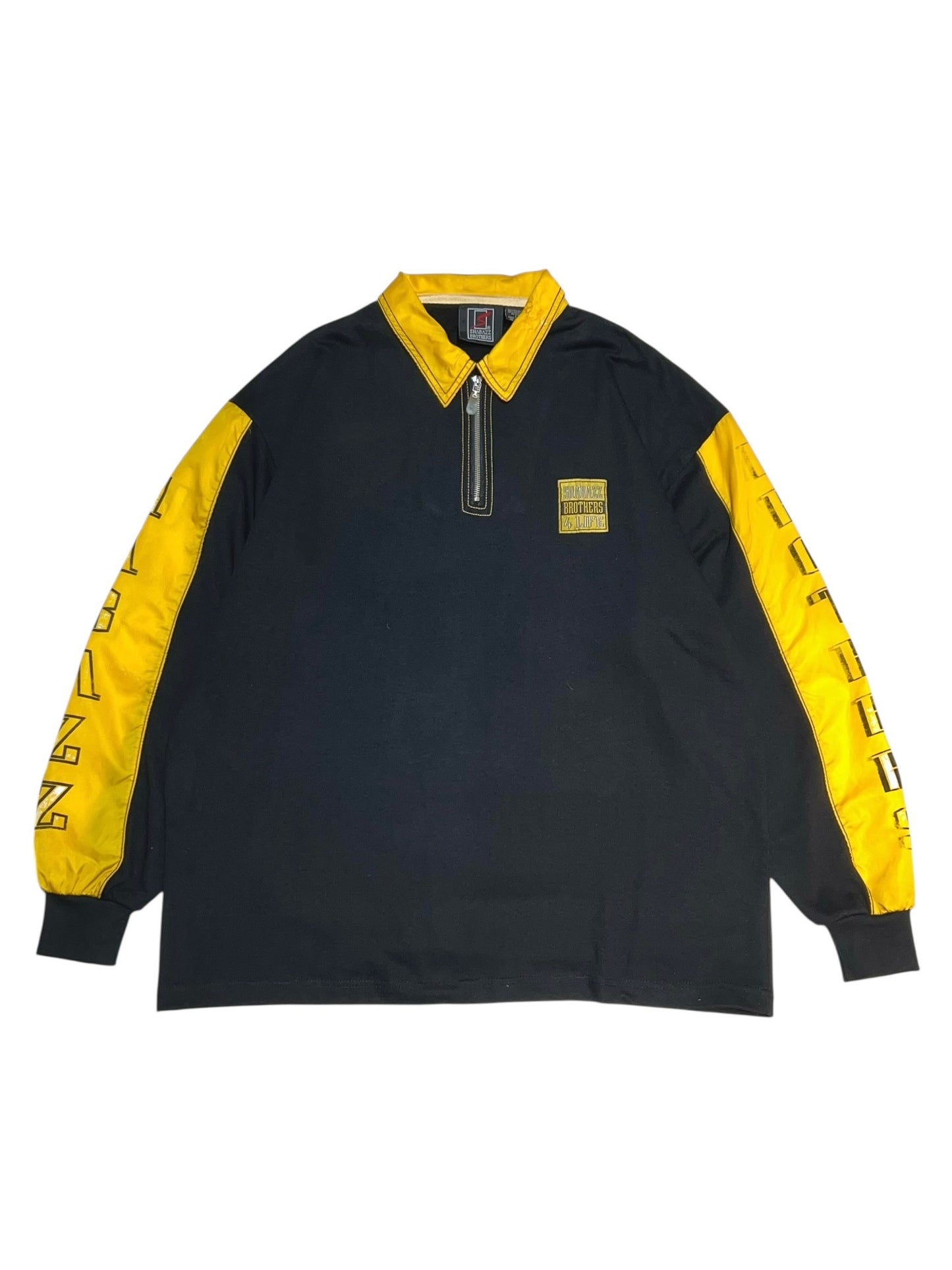 00s Nylon Panelled Quarter-Zip Polo