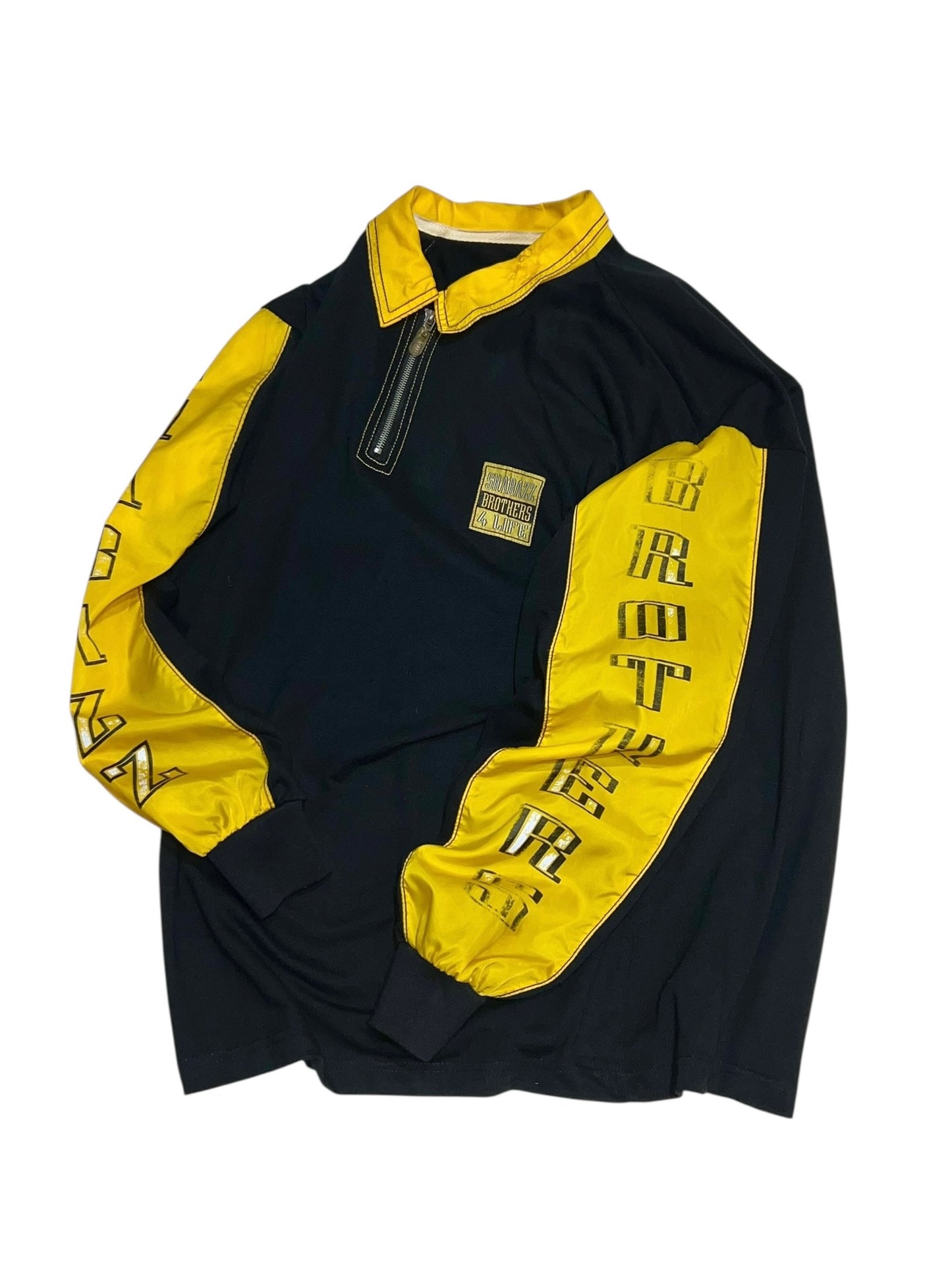 00s Nylon Panelled Quarter-Zip Polo