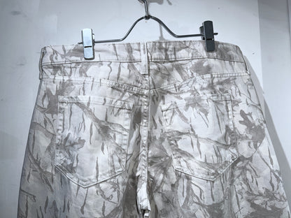 Barrel Leg Snow Camo Denim Pants
