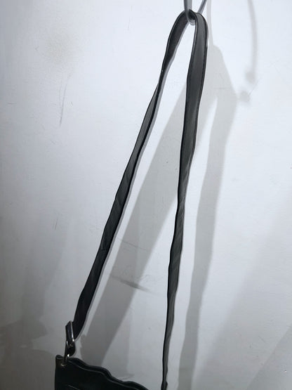 Double Zipper Leather Shoulder Bag