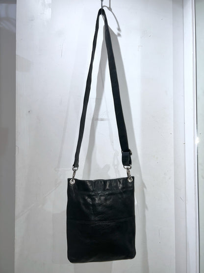 Double Zipper Leather Shoulder Bag