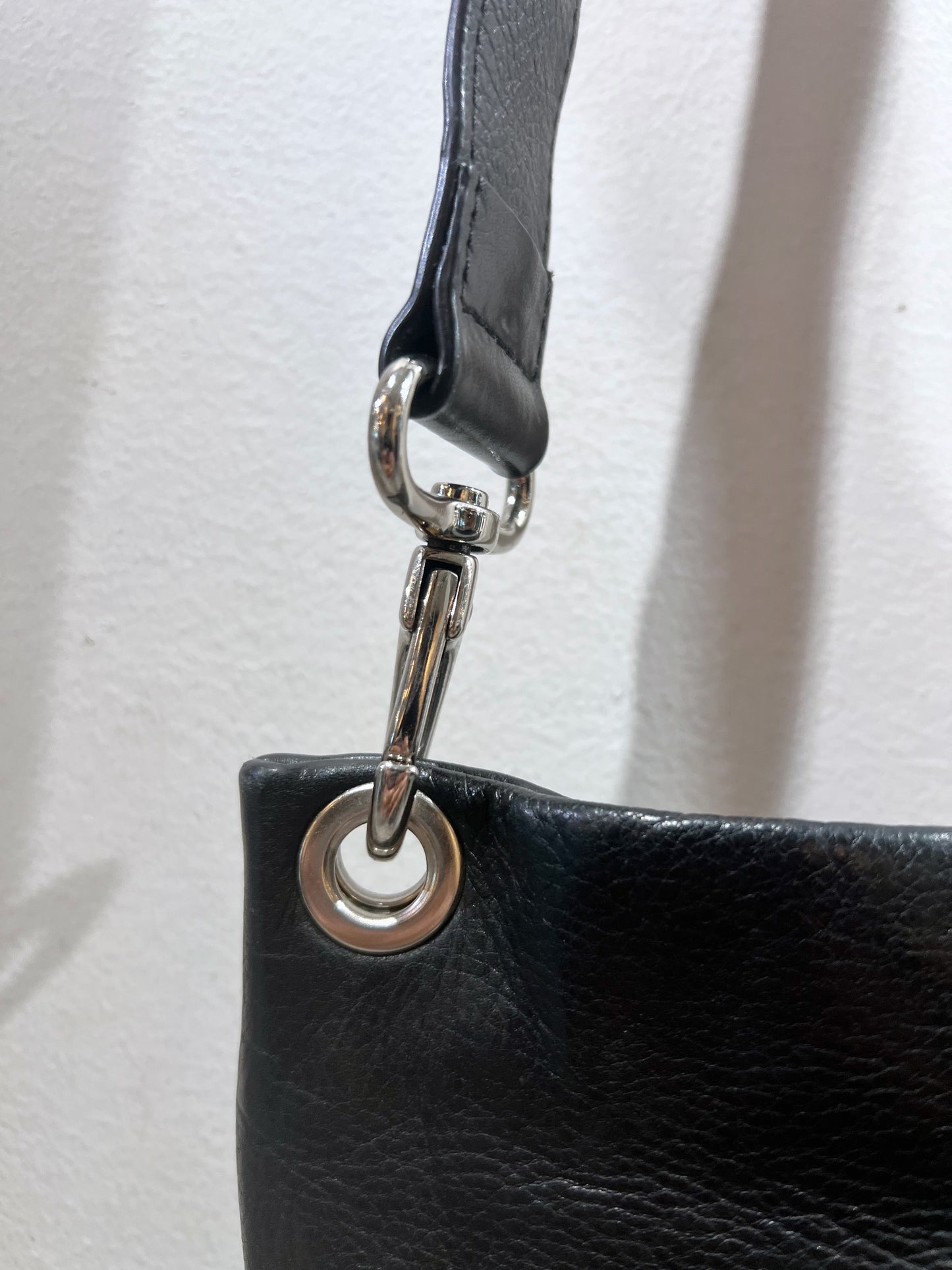 Double Zipper Leather Shoulder Bag